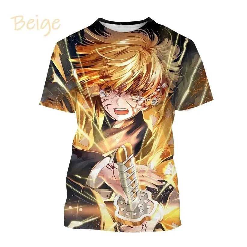 2024 3D Printing Demon Slayer - Harajuku T-shirt Top, Comfortable on the Street, Casual, New Trends, Fashion