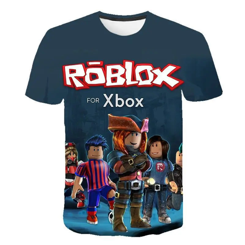 Roblox Kids T-shirt Child Cartoon Short sleeve 3D Print Casual Street Shirt