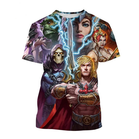 Masters of the Universe 3D Printed Anime T-shirt for Men Women Kids Casual Street Short-Sleeved Top Eye Catching Fashion