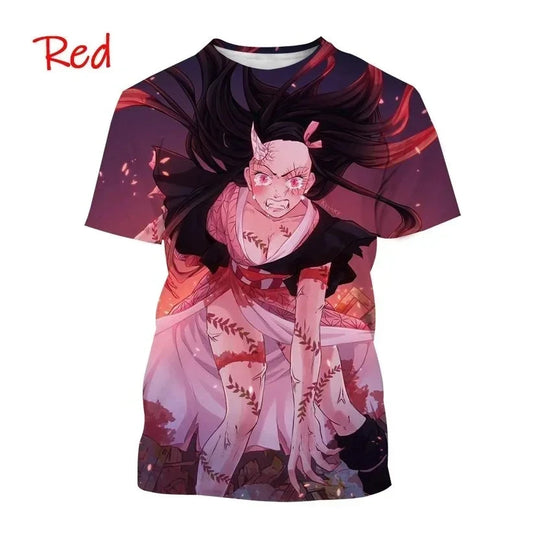 2024 3D Printing Demon Slayer - Harajuku T-shirt Top, Comfortable on the Street, Casual, New Trends, Fashion