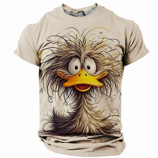 Men's T-Shirt Animal Chicken Print Summer Casual Short Sleeve Tee Street Fashion O-Neck Men's Women Clothing