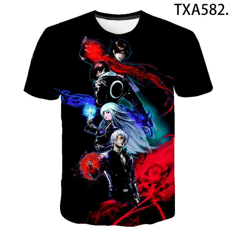 King Of Fighters Printed 3D T-Shirts Short Sleeve Casual Streetwear Boy Girl Kids Fashion Men Women Children Tops