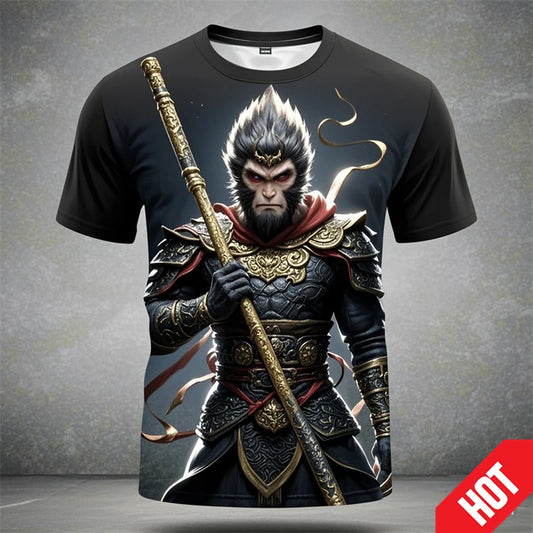 Novelty T Shirt For Men Shirt Black Myth Wukong Game 3d Printed T-shirt Clothing Designer Short Sleeve Tees Vintage Tshirt 2024