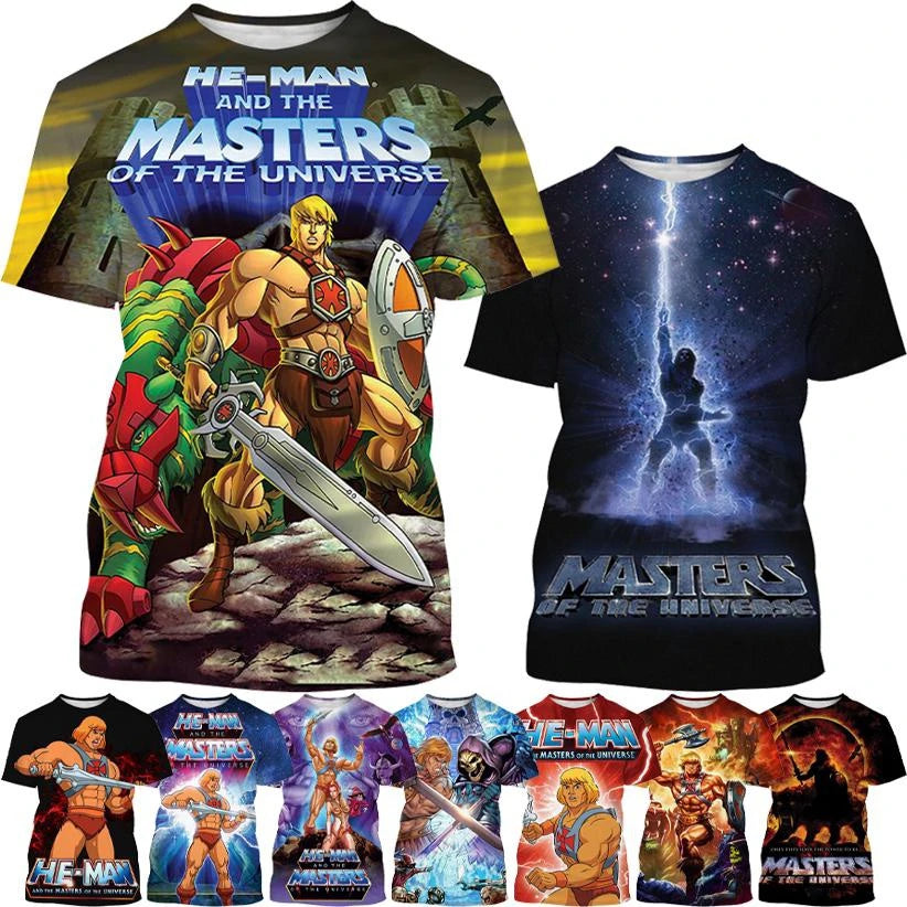 Anime Masters of the Universe 3D Printed T-shirt He-Man Fashion Men's Women Kids Casual Street Short-sleeved Top