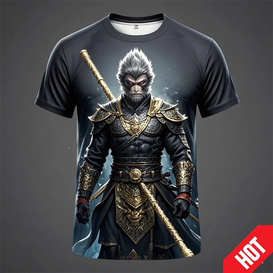 Novelty T Shirt For Men Shirt Black Myth Wukong Game 3d Printed T-shirt Clothing Designer Short Sleeve Tees Vintage Tshirt 2024