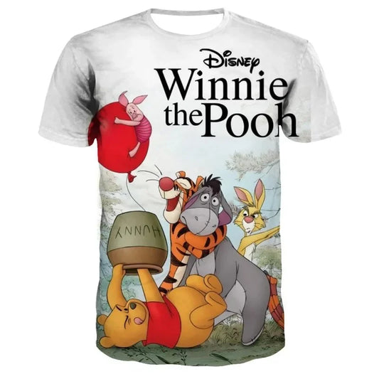 2024 Summer Disney The Tigger 3d Print T-Shirt Children Streetwear Casual Short Sleeve Children's Tshirts Boys Girls T-shirt Top