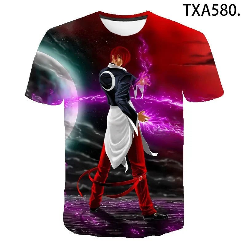 NEW Summer King Of Fighters Printed 3D T Shirts Short Sleeve Casual Streetwear Boy Girl Kids Fashion Men Women Children Tops