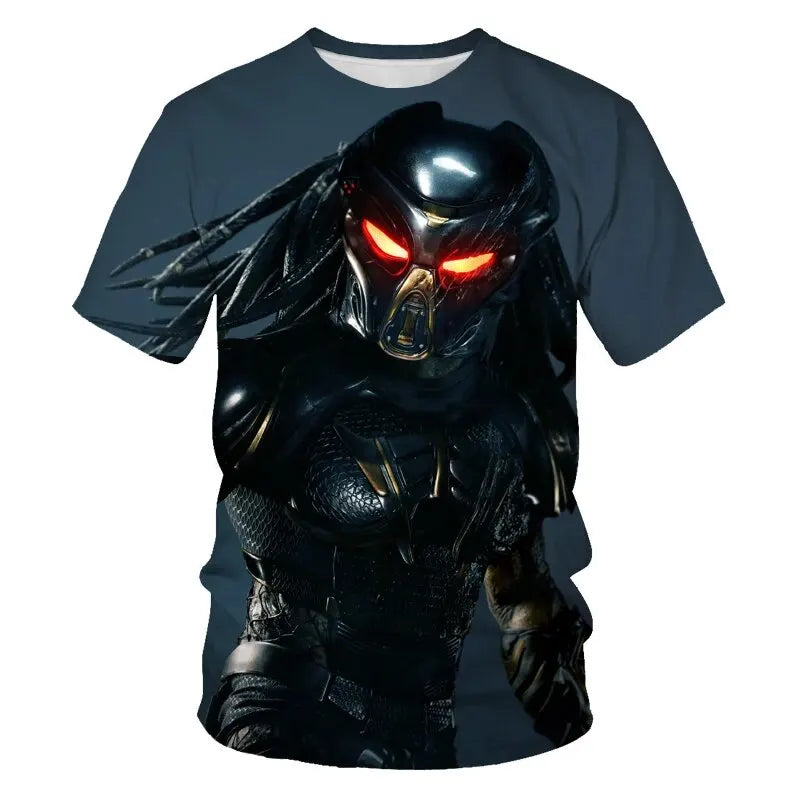 MINISO 3D Printed Predator Men's Alien Killer T-shirt Short Sleeve Eye Catching Design for Adults and Kids