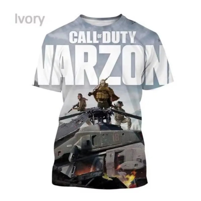 Call of Duty Warzone 3D Printed Casual Summer Oversized T-Shirt for Men and Women - Short Sleeve Gaming Top