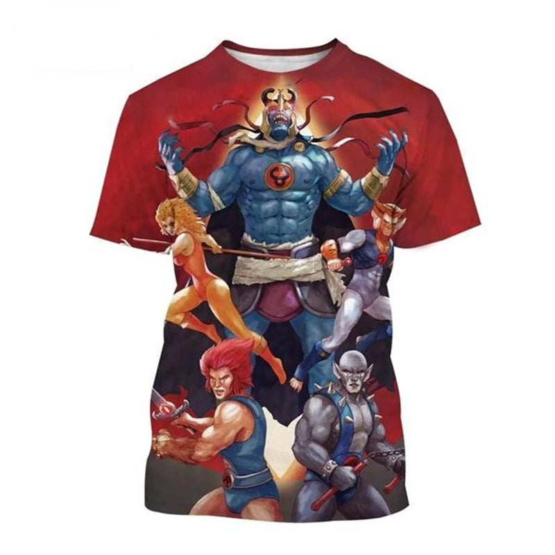 Thundercats 3D T-shirt Men's Women's Cool Logo Retro Design Casual Short Sleeves