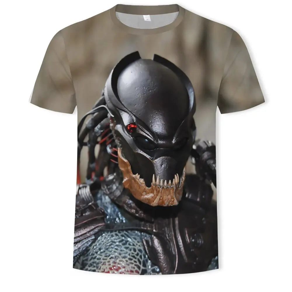 MINISO 3D Printed Movie the Predator Men's Alien Killer Men's T-shirt Cartoon T-shirt Harajuku Fashion Adults Kids Tops Clothing