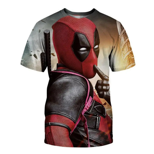 New Marvel Hero Deadpool Pattern Series Men's Fashion 3D Printed  Short sleeved T-shirt Loose Tops Tees O-Neck Casual Clothing