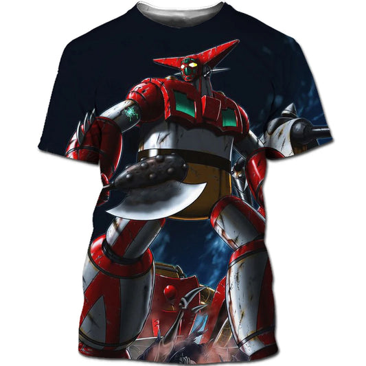 Mazinger Z T Shirt Ufo Robot 3D Print Men Women O-Neck Short Sleeve T-shirts Oversized Streetwear Hip Hop Top Tees Kids Clothing