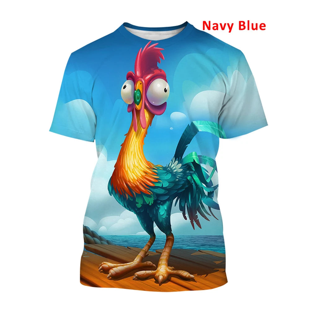 Fashion Graphic Chicken 3D Printing T-shirt Men's Short Sleeve Unisex Funny Cool Chicken Tees Casual Tops