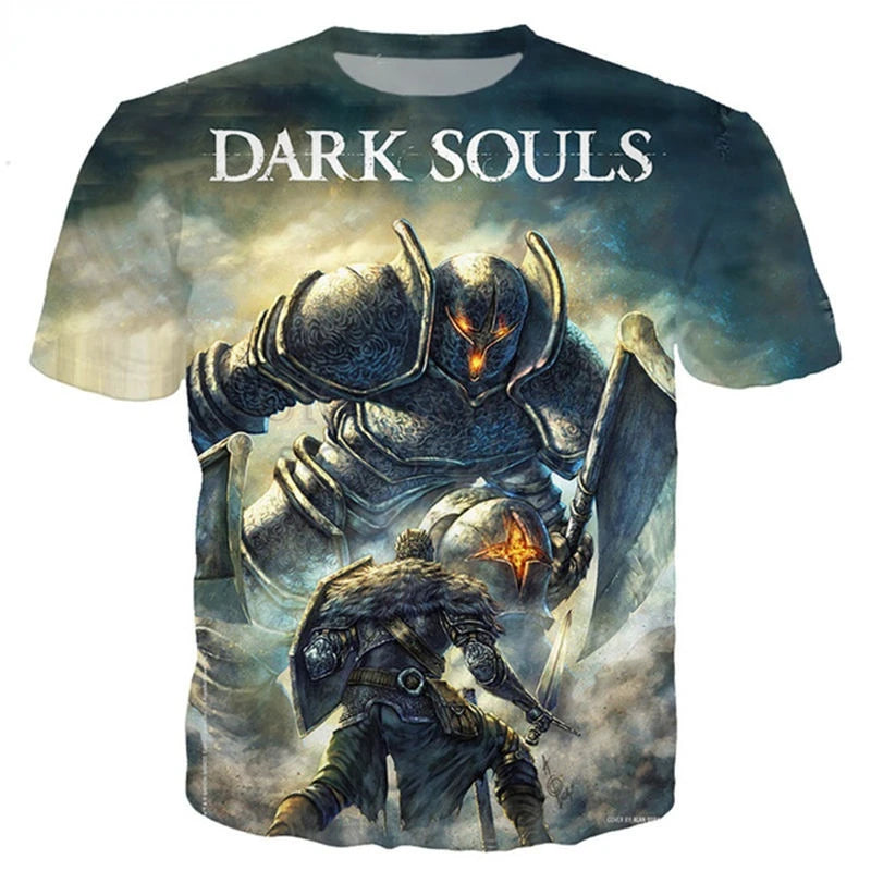 Dark Souls 3D Print T-Shirt for Men Women Casual Fashion Streetwear Short Sleeve Eye Catching Design for Kids Top