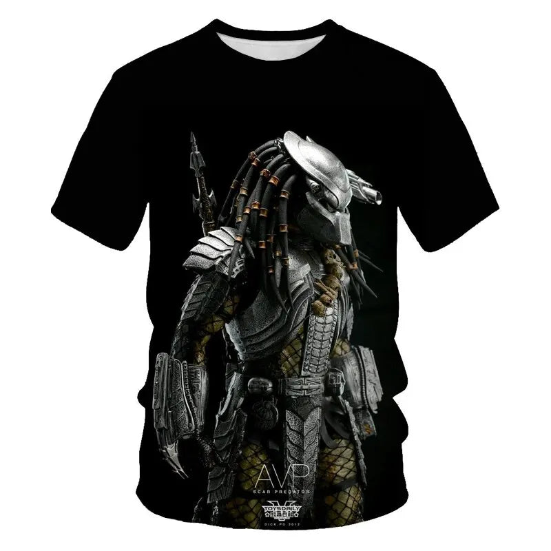 MINISO 3D Printed Movie the Predator Men's Alien Killer Men's T-shirt Cartoon T-shirt Harajuku Fashion Adults Kids Tops Clothing