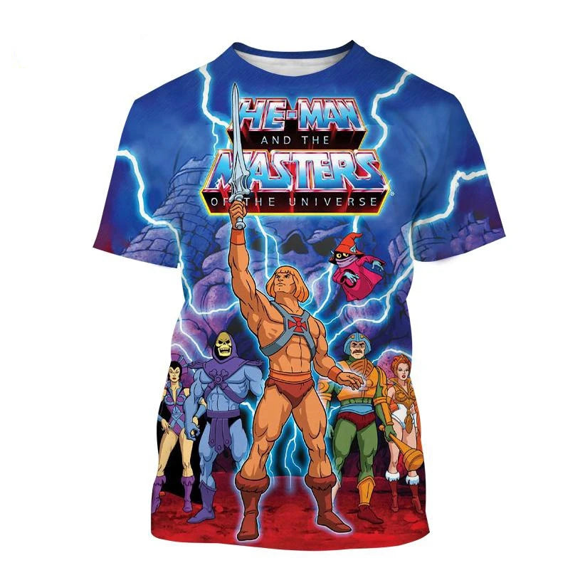 Anime Masters of the Universe 3D Printed T-shirt He-Man Fashion Men's Women Kids Casual Street Short-sleeved Top