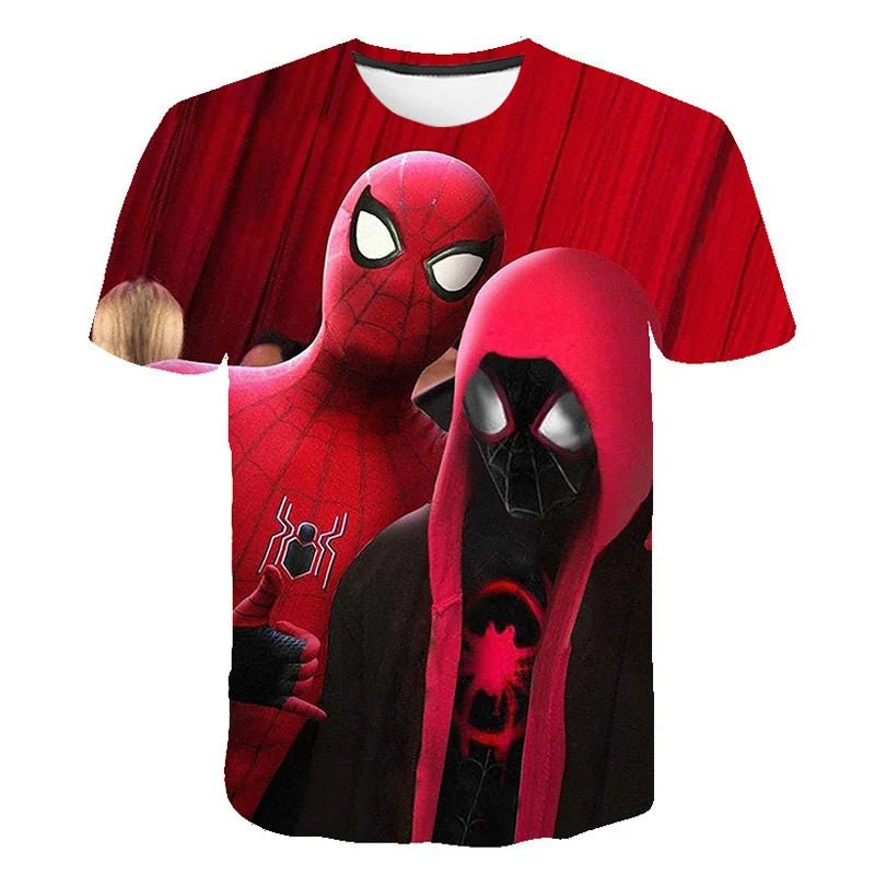 MINISO T-Shirts Superhero Spiderman 3d Printed Streetwear Kids Adults Fashion Oversized T Shirts Kids Boys Girls Tops Clothing