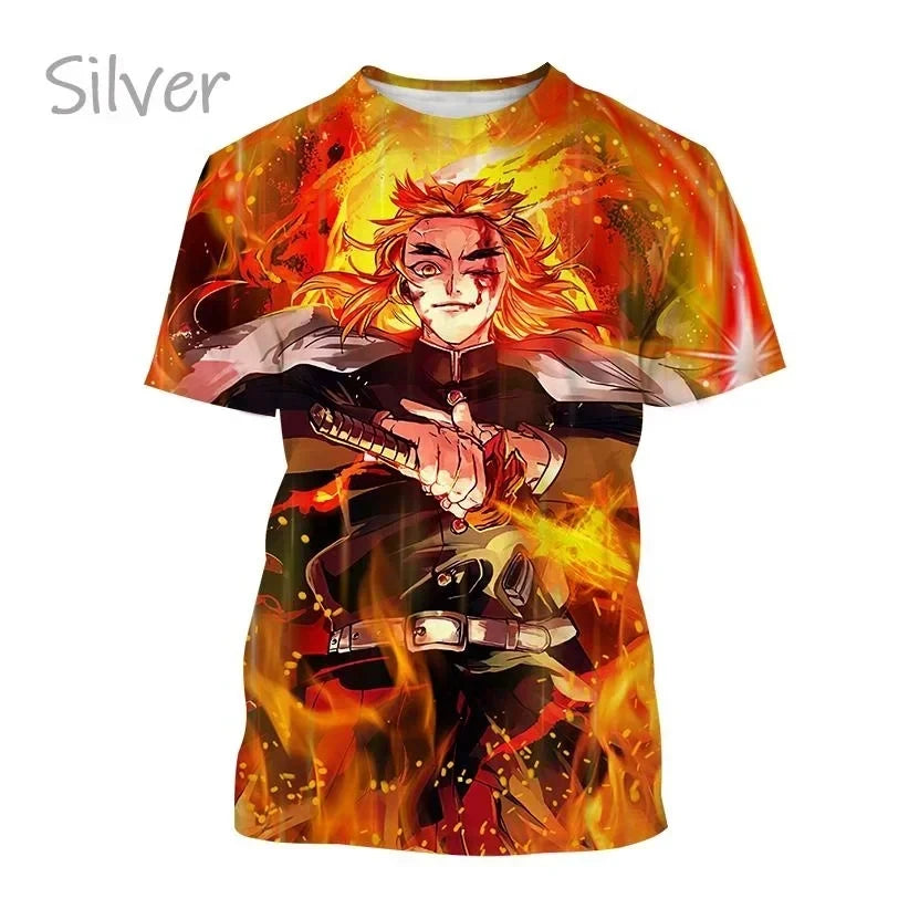 2024 3D Printing Demon Slayer - Harajuku T-shirt Top, Comfortable on the Street, Casual, New Trends, Fashion