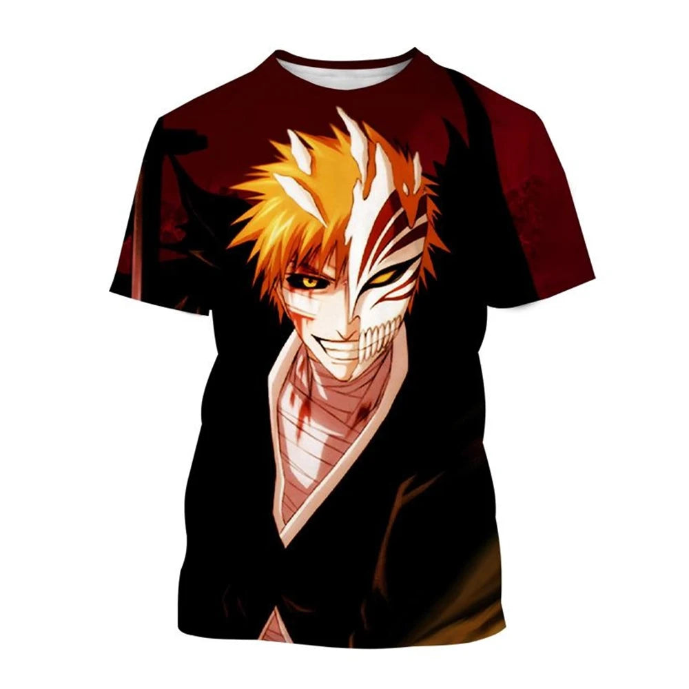 Hot sale Summer Kurosaki Ichigo 3D print T-shirt anime BLEACH fashion o neck short-sleeved men's and women's casual tops kids