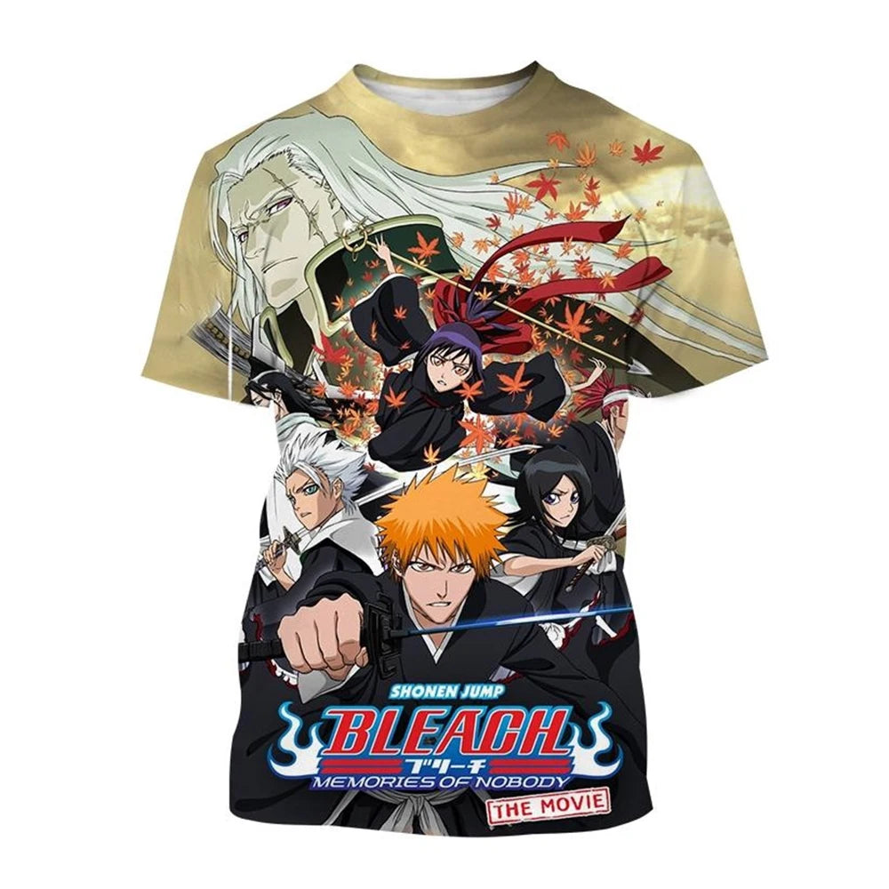 Hot sale Summer Kurosaki Ichigo 3D print T-shirt anime BLEACH fashion o neck short-sleeved men's and women's casual tops kids