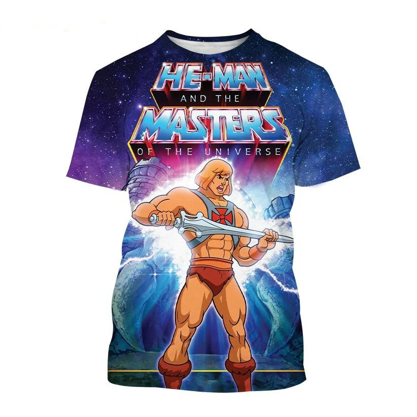 Anime Masters of the Universe 3D Printed T-shirt He-Man Fashion Men's Women Kids Casual Street Short-sleeved Top