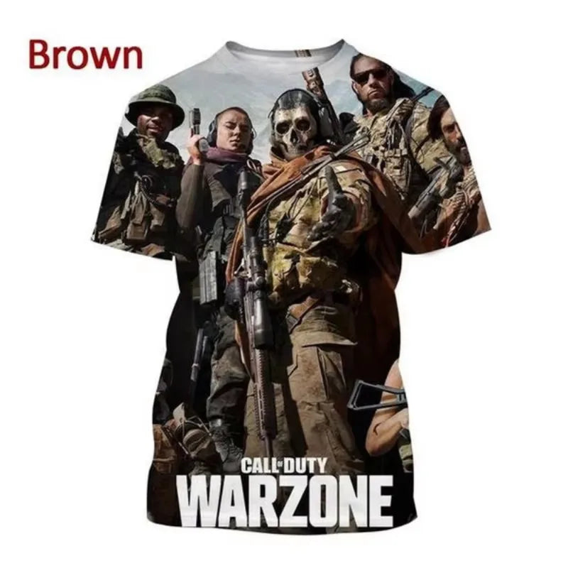 Call of Duty Warzone 3D Printed Casual Summer Oversized T-Shirt for Men and Women - Short Sleeve Gaming Top