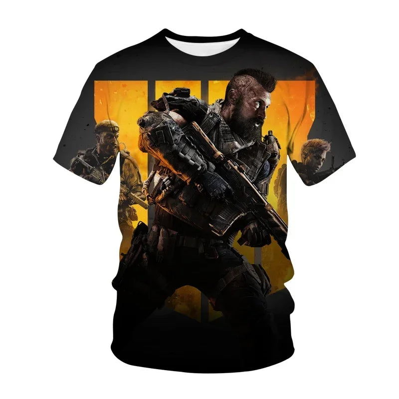 Eye-Catching 3D Printed Call Of Duty Modern War Kids T-Shirt for Boys and Girls Casual Children's Clothes in Short Sleeve