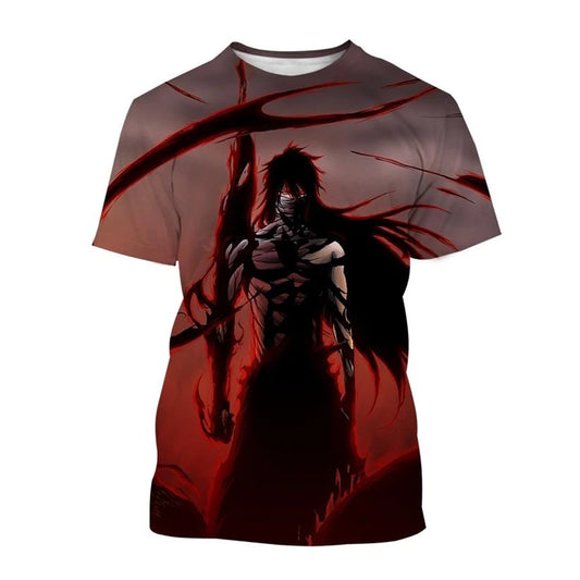 Hot sale Summer Kurosaki Ichigo 3D print T-shirt anime BLEACH fashion o neck short-sleeved men's and women's casual tops kids