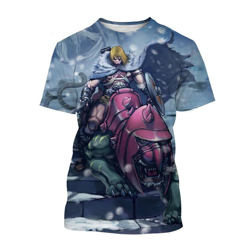 Anime Masters of the Universe 3D Printed T-shirt He-Man Fashion Men's Women Kids Casual Street Short-sleeved Top