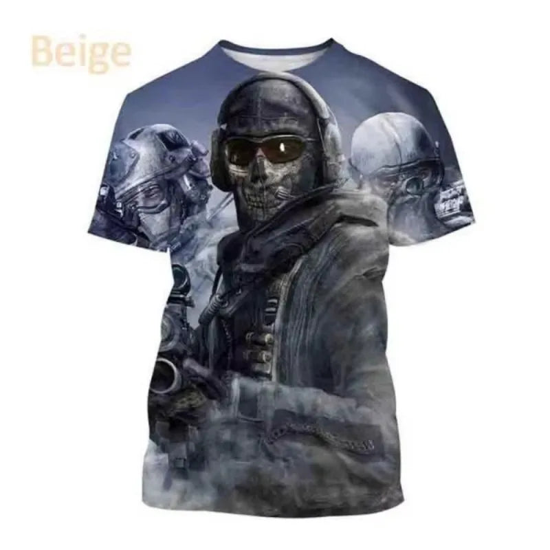 Call of Duty Warzone 3D Printed Casual Summer Oversized T-Shirt for Men and Women - Short Sleeve Gaming Top