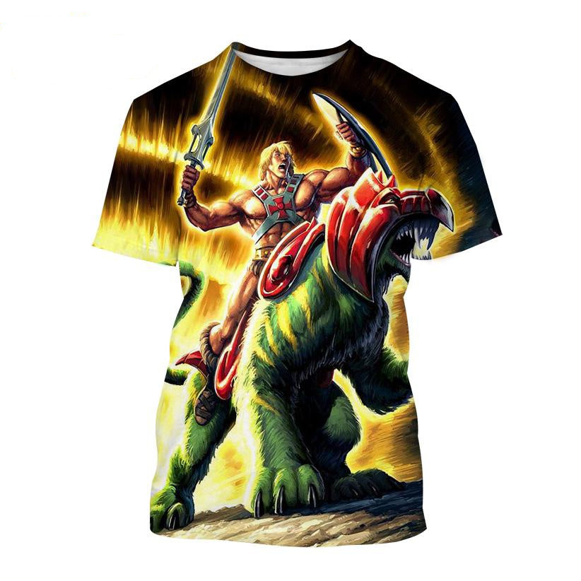 Anime Masters of the Universe 3D Printed T-shirt He-Man Fashion Men's Women Kids Casual Street Short-sleeved Top