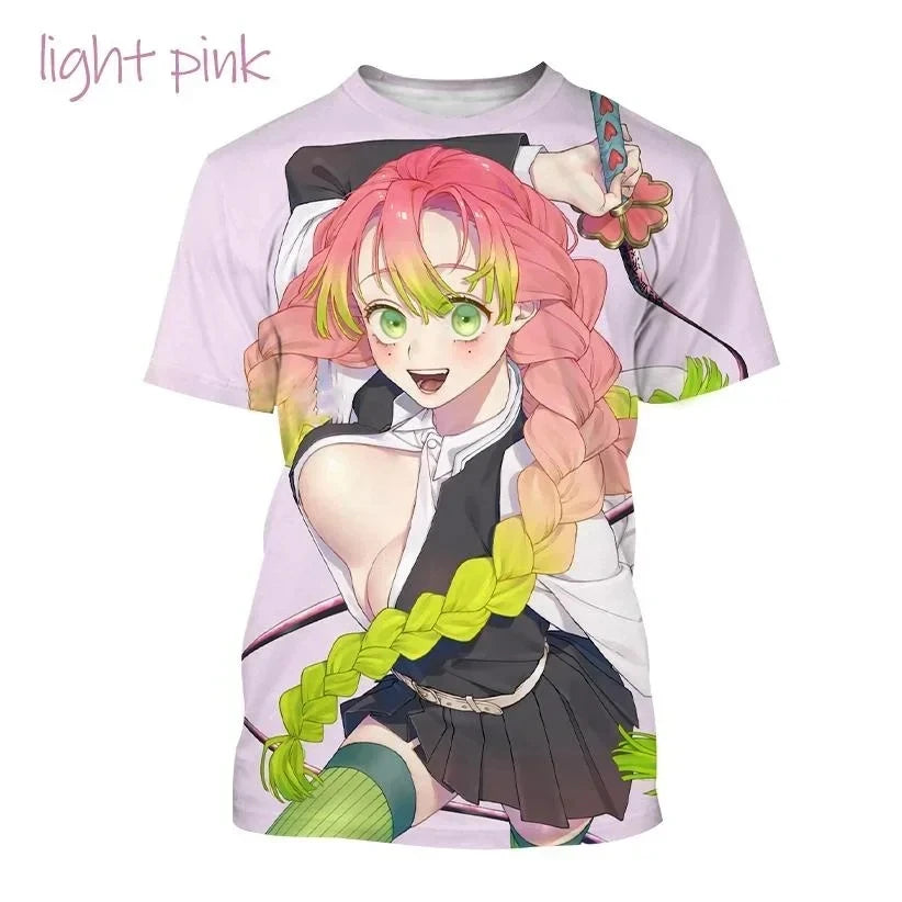 2024 3D Printing Demon Slayer - Harajuku T-shirt Top, Comfortable on the Street, Casual, New Trends, Fashion