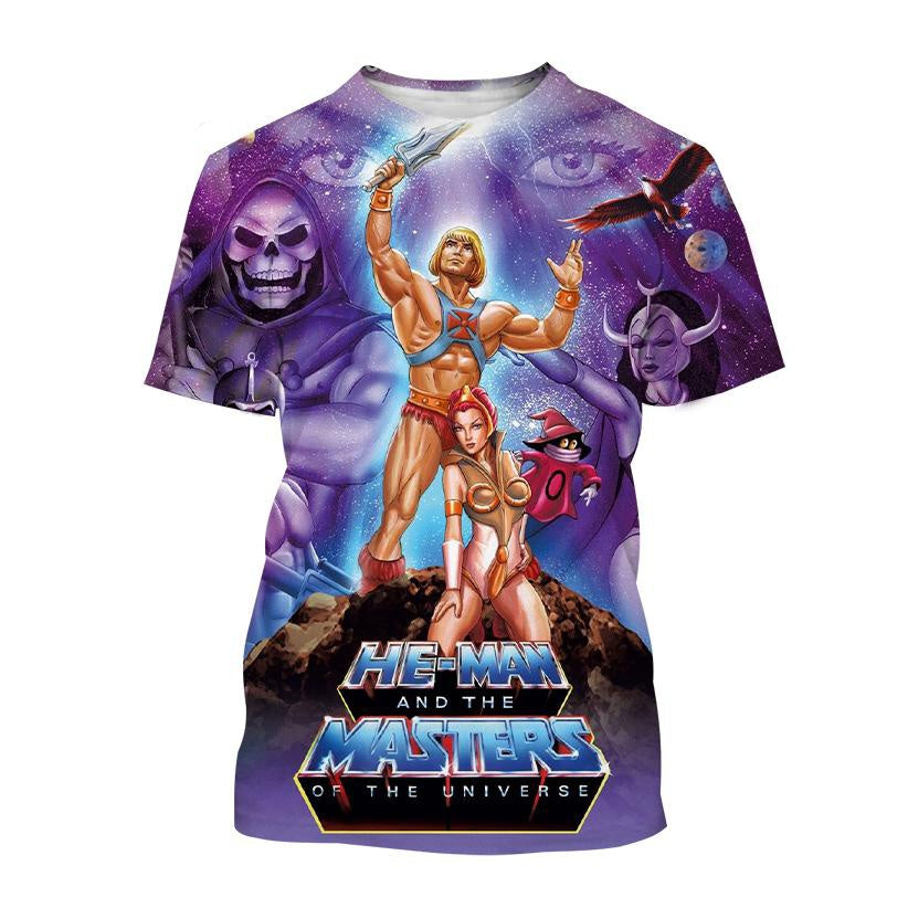 Anime Masters of the Universe 3D Printed T-shirt He-Man Fashion Men's Women Kids Casual Street Short-sleeved Top