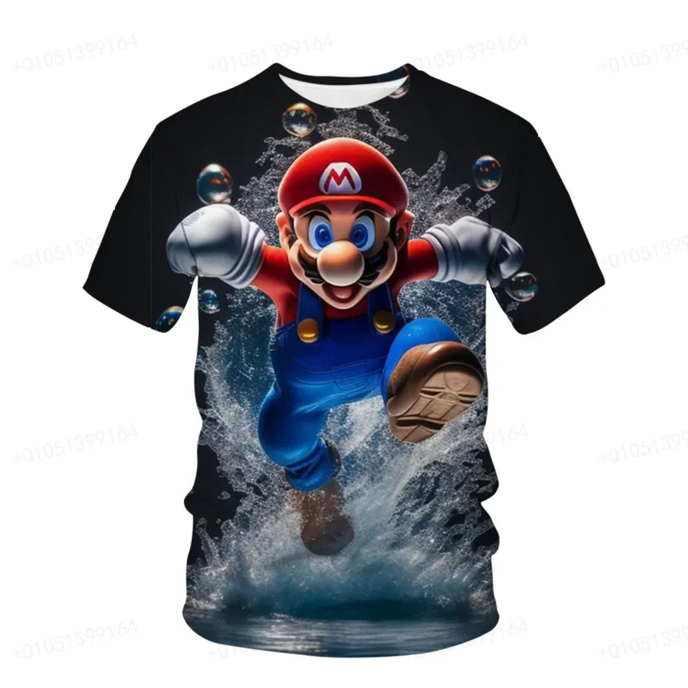 Mario Brothers And Luigi 2023 Summer New 3D Printing Unisex Youth Fashion Comfortable T-shirt Short Sleeve Children's Beach