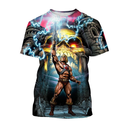 New Fashion Cartoon Anime He-Man Universe Master T-Shirt 3D Print Unisex Kid Casual Street Hip Hop Personality Short Sleeve Top