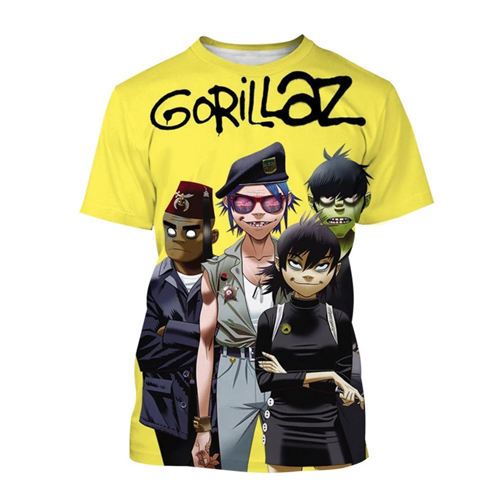 Fashion Cartoon 3D Print T-shirt Men's and Women's, Short Sleeved Style Street Tops