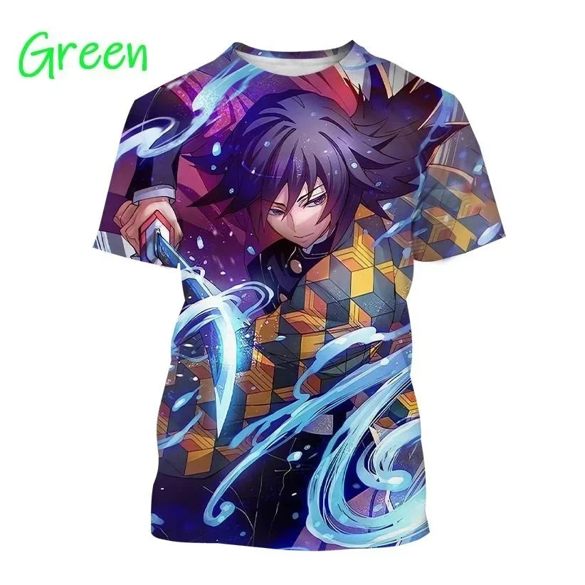 2024 3D Printing Demon Slayer - Harajuku T-shirt Top, Comfortable on the Street, Casual, New Trends, Fashion