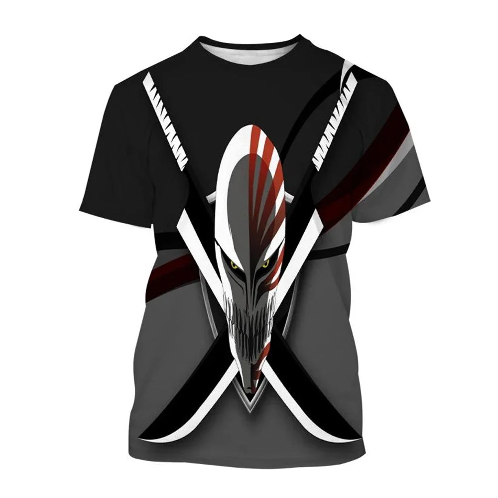 Hot sale Summer Kurosaki Ichigo 3D print T-shirt anime BLEACH fashion o neck short-sleeved men's and women's casual tops kids