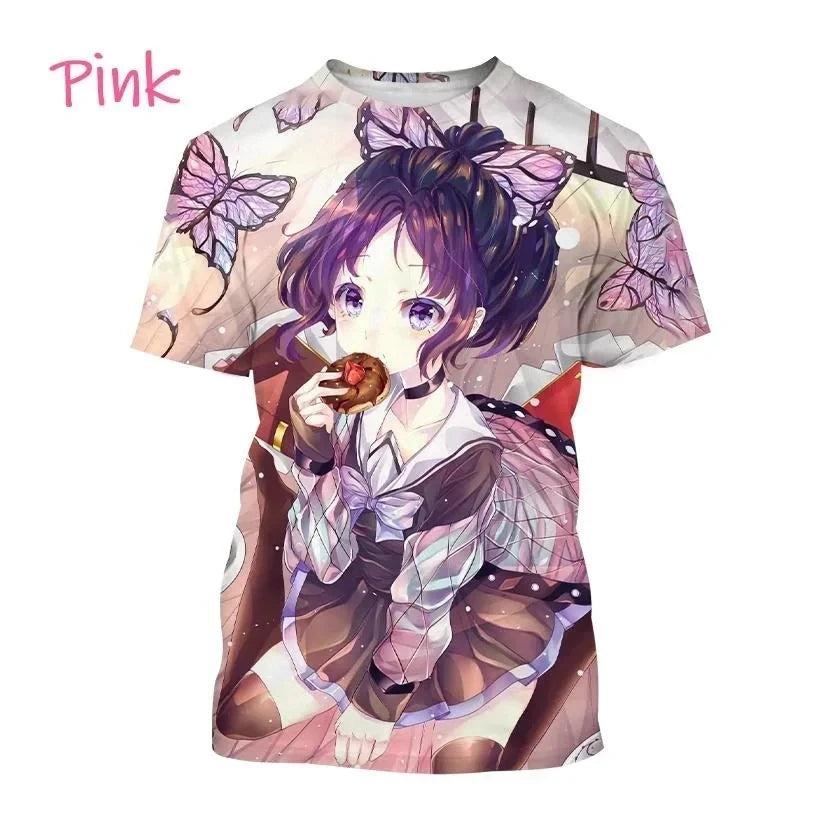 2024 3D Printing Demon Slayer - Harajuku T-shirt Top, Comfortable on the Street, Casual, New Trends, Fashion