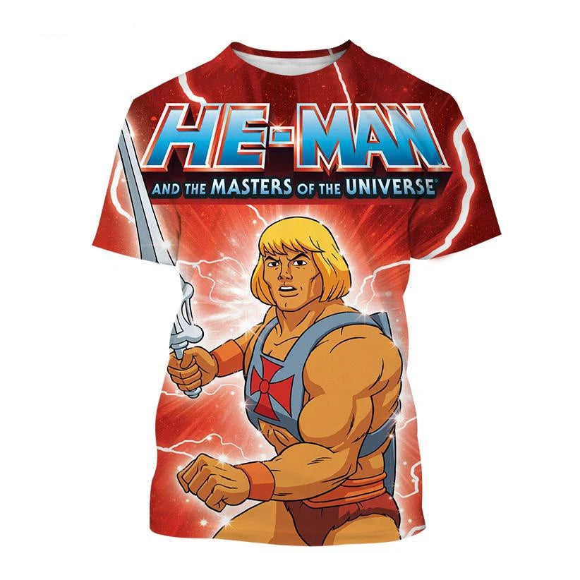 Anime Masters of the Universe 3D Printed T-shirt He-Man Fashion Men's Women Kids Casual Street Short-sleeved Top