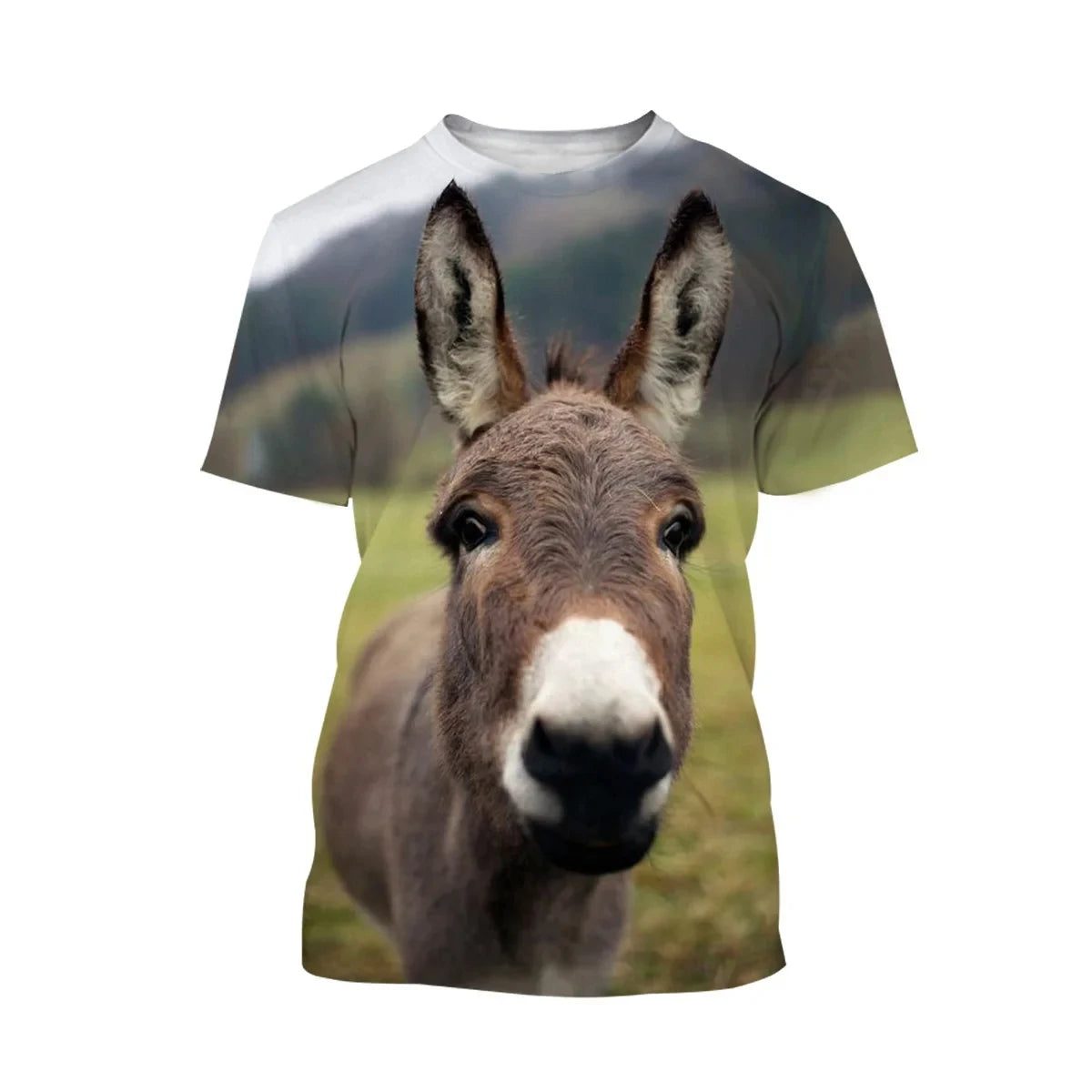 Eye-Catching 3D Print Donkey T-Shirt Unisex Oversized Casual Streetwear Short Sleeve Top for Men Women Kids