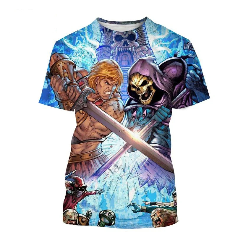 Anime Masters of the Universe 3D Printed T-shirt He-Man Fashion Men's Women Kids Casual Street Short-sleeved Top