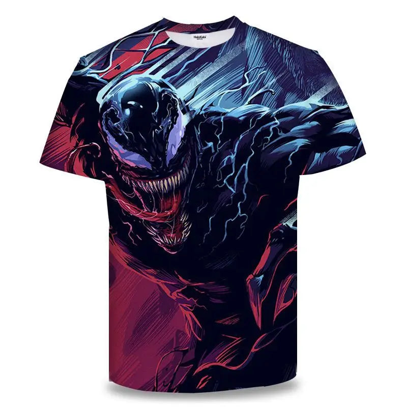 New Summer Kids Venom Cartoon Tops Tees 3D Print T-shirt Children Casual Short Sleeve Clothing Boys Girls Sports Streetwear