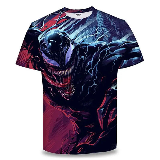 New Summer Kids Venom Cartoon Tops Tees 3D Print T-shirt Children Casual Short Sleeve Clothing Boys Girls Sports Streetwear