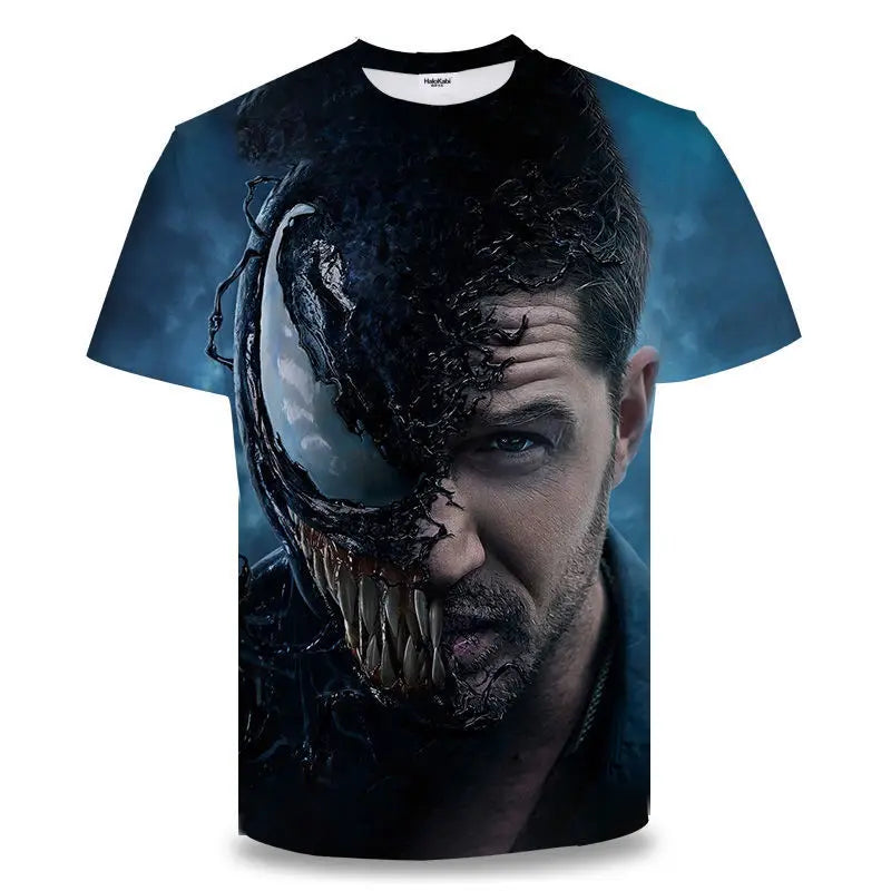 New Summer Kids Venom Cartoon Tops Tees 3D Print T-shirt Children Casual Short Sleeve Clothing Boys Girls Sports Streetwear