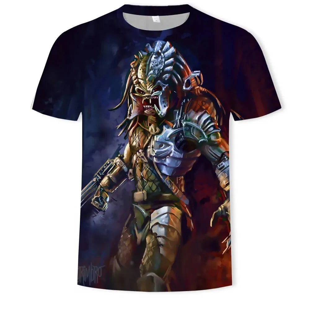 MINISO 3D Printed Movie the Predator Men's Alien Killer Men's T-shirt Cartoon T-shirt Harajuku Fashion Adults Kids Tops Clothing