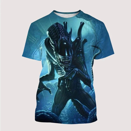 Alien 3D Printed T-Shirt Short Sleeve Unisex Men's T-shirt