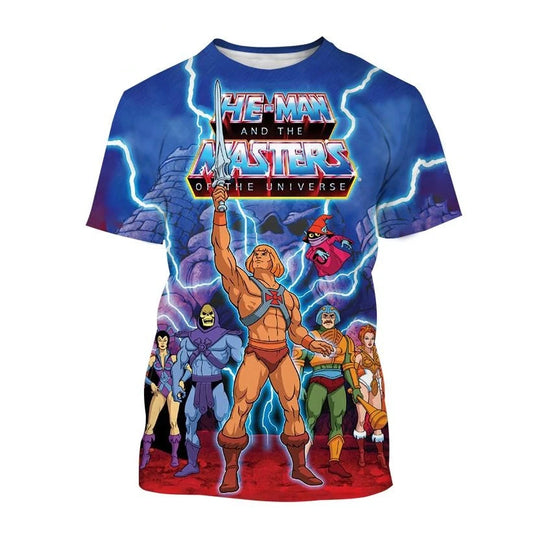 2024 New Masters of the Universe He-Man 3D T-shirt Fashion Men's Personality Cool Anime Creative Short Sleeve Kids Funny Tees