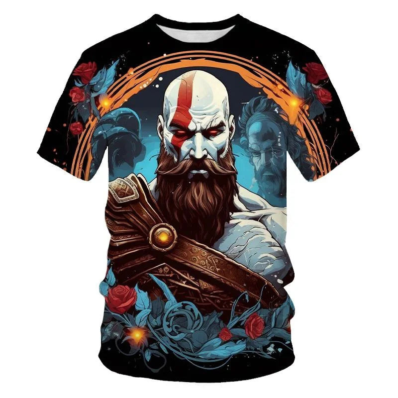 God Of War 3D Print T-Shirts for Men and Kids Short Sleeve Summer Fashion Top Streetwear